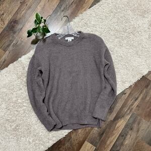 Cupcakes & Cashmere XS Oversized Gray Teddy Fuzzy Crewneck Pullover Sweater